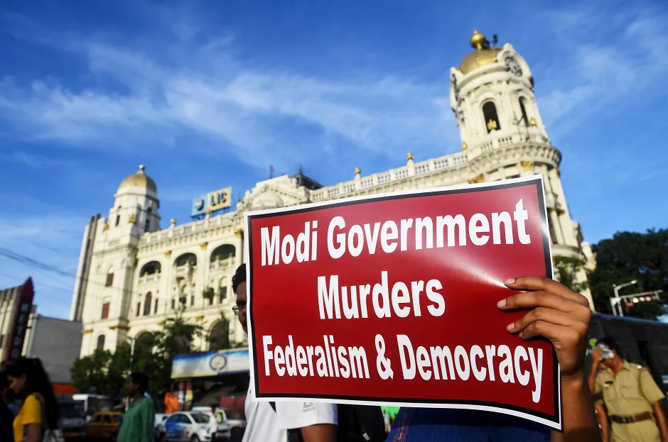 protesters and social activists take part in a protest in kolkata on august 6 2019 in reaction to the indian government scrapping article 370 photo afp protesters and social activists take part in a protest in kolkata on august 6 2019 in reaction to the indian government scrapping article 370 photo afp