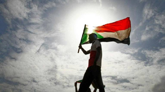 a sudanese man taking part in a demonstration photo afp