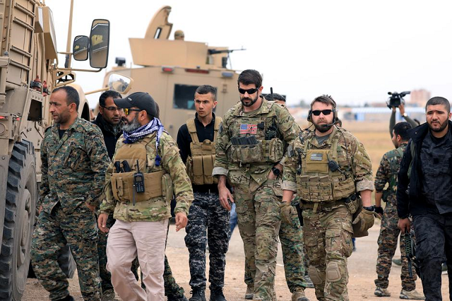 syrian democratic forces and us troops are seen during a patrol near turkish border in hasakah syria november 4 2018 photo reuters syrian democratic forces and us troops are seen during a patrol near turkish border in hasakah syria november 4 2018 photo reuters