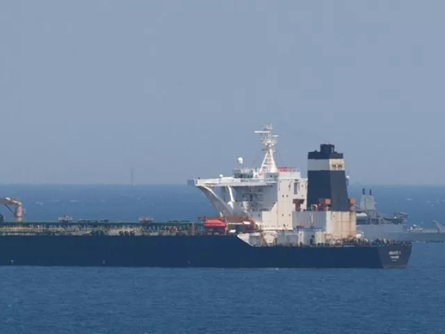 a british royal navy ship back r patrols near supertanker grace 1 suspected of carrying crude oil to syria in violation of eu sanctions after it was detained off the coast of gibraltar on july 4 2019 photo afp a british royal navy ship back r patrols near supertanker grace 1 suspected of carrying crude oil to syria in violation of eu sanctions after it was detained off the coast of gibraltar on july 4 2019 photo afp
