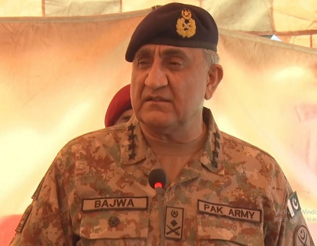 gen qamar says india trying to divert global attention away from kashmir move to loc and pakistan screengrab gen qamar says india trying to divert global attention away from kashmir move to loc and pakistan screengrab