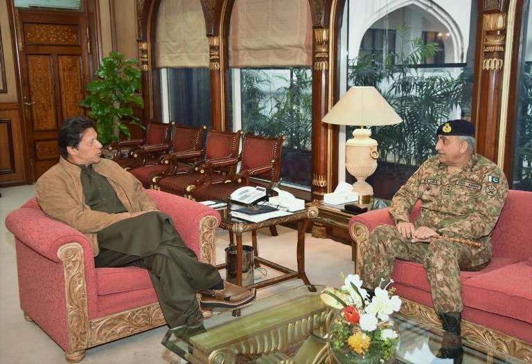 pm imran khan with coas general bajwa photo express file