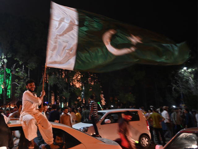 pakistanis take to the streets during independence day celebrations in islamabad on august 14 2019 as the nation marks the 73rd anniversary of independence from british rule photo by aamir qureshi afp