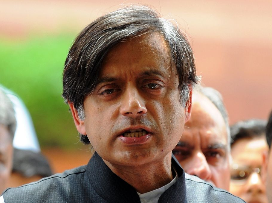 in this photograph taken on april 16 2010 shashi tharoor addresses the media at parliament house in new delhi photo afp