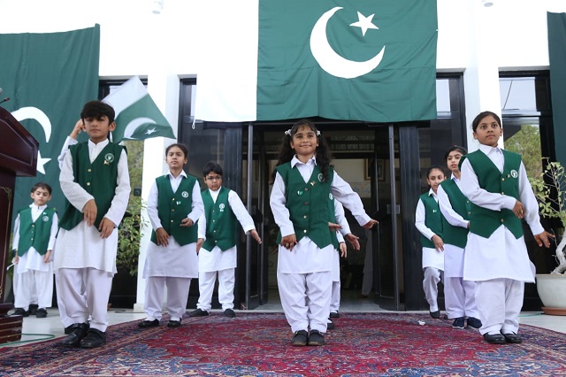 children perform tableau during the independence day celebration held at pakistan embassy in abu dhabi photo express