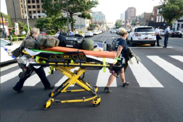 paramedics roll a stretcher near the scene of a shooting incident in which several police were injured in philadelphia pennsylvania us august 14 2019 photo reuters paramedics roll a stretcher near the scene of a shooting incident in which several police were injured in philadelphia pennsylvania us august 14 2019 photo reuters