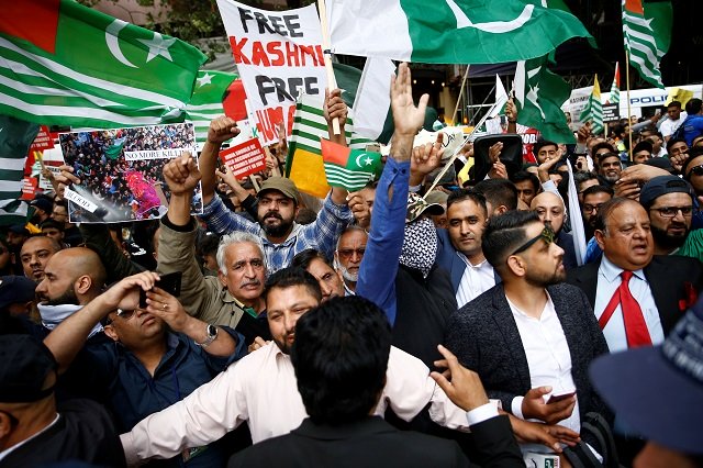 demonstrators protest against scrapping of special constitutional status in kashmir by the indian government photo reuters