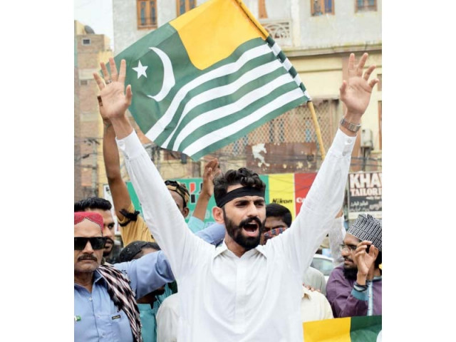political leaders teachers students social activists and members of minority communities in sindh took to the streets to protest indian atrocities in iok photo online