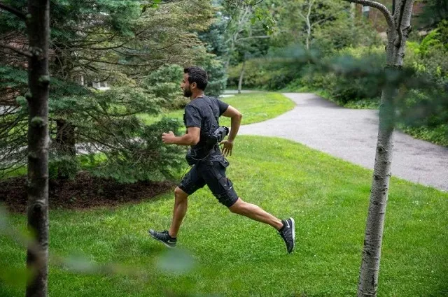 the entire get up includes a battery that straps around the waist and a motor on the lower back that connects to pull cables photo afp the entire get up includes a battery that straps around the waist and a motor on the lower back that connects to pull cables photo afp