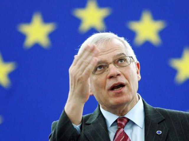 fm josep borrell says they are closely monitoring situation in the aftermath of india s illegal kashmir move photo afp file fm josep borrell says they are closely monitoring situation in the aftermath of india s illegal kashmir move photo afp file