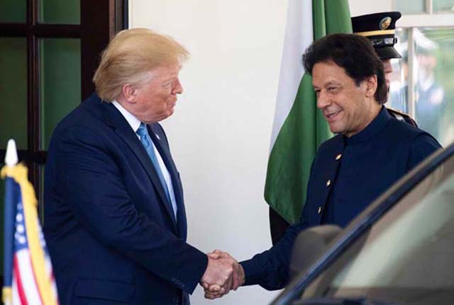 president trump receives pm imran at white house photo file