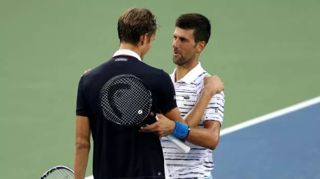 after losing the first set medvedev changed his approach midway through the second set the russian going for broke with pretty much every shot particularly on second serve photo afp after losing the first set medvedev changed his approach midway through the second set the russian going for broke with pretty much every shot particularly on second serve photo afp