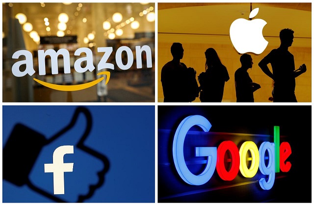 the logos of amazon apple facebook and google are seen in a combination photos reuters