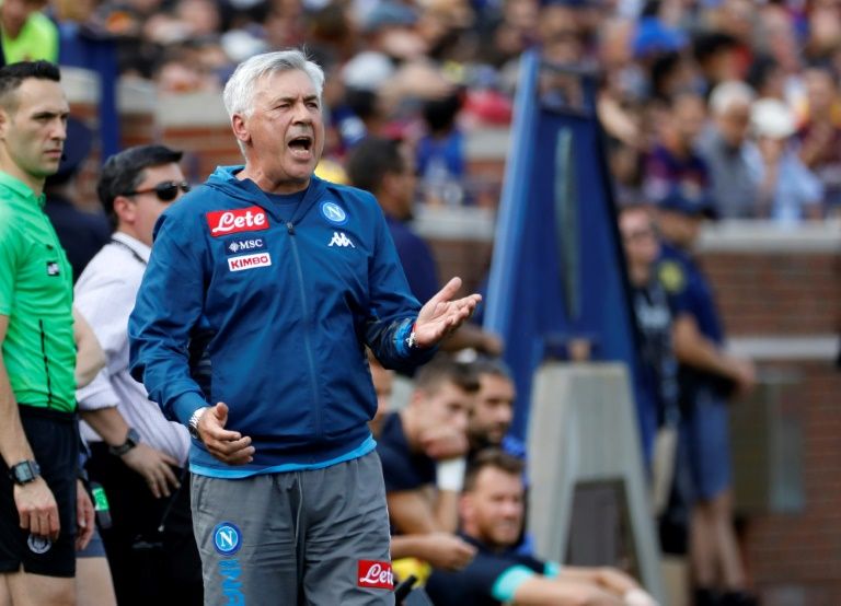 ancelotti 039 s campaign begins in fiorentina on saturday after juventus now coached by maurizio sarri open their quest for a ninth consecutive title in parma photo afp