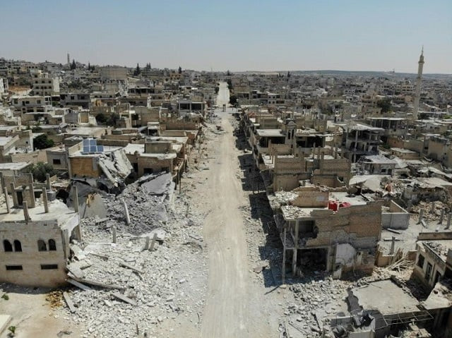 the strategic northwestern town of khan sheikun which syrian government forces entered on wednesday has ben heavily damaged by air strikes and shelling and the great majority of its residents have fled photo afp the strategic northwestern town of khan sheikun which syrian government forces entered on wednesday has ben heavily damaged by air strikes and shelling and the great majority of its residents have fled photo afp