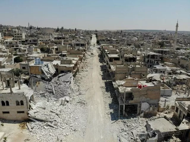 the strategic northwestern town of khan sheikun which syrian government forces entered on wednesday has ben heavily damaged by air strikes and shelling and the great majority of its residents have fled photo afp the strategic northwestern town of khan sheikun which syrian government forces entered on wednesday has ben heavily damaged by air strikes and shelling and the great majority of its residents have fled photo afp