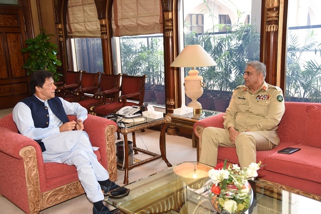 pm imran khan and coas general qamar javed bajwa photo express