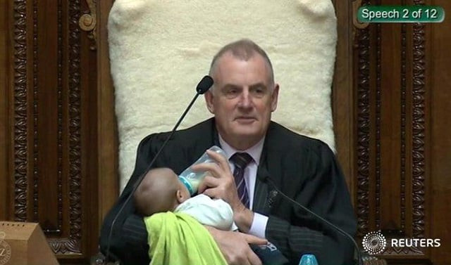 speaker of new zealand s parliament trevor mallard feeds a lawmaker 039 s baby with a bottle during a parliament session photo reuters speaker of new zealand s parliament trevor mallard feeds a lawmaker 039 s baby with a bottle during a parliament session photo reuters