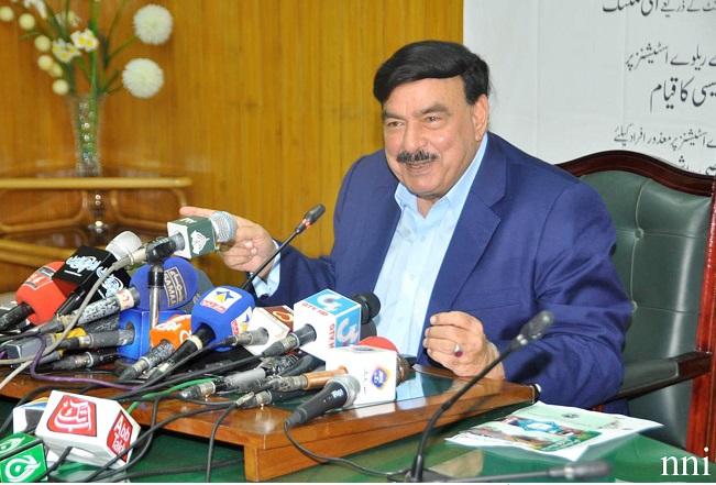 sheikh rasheed addresses media in lahore photo nni