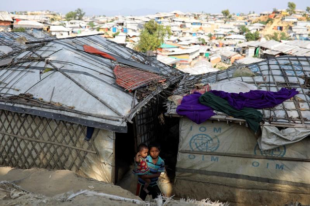 rohingya refugee children look on at the balukhali camp in cox s bazar bangladesh november 16 2018 photo reuters