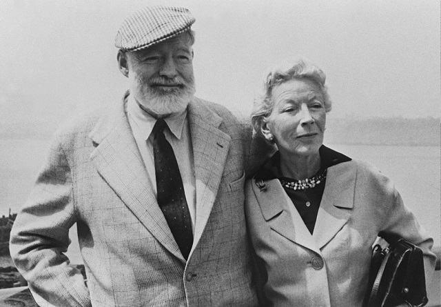 picture dated of the 60 039 s showing american writer ernest hemingway l with his wife on board the 039 constitution 039 crossing the atlantic ocean toward europe photo afp file