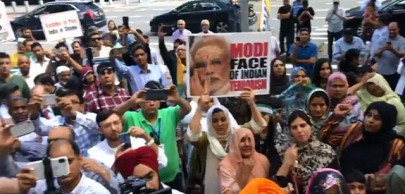 modi is a terrorist kashmiris protest in front of un headquarters modi is a terrorist kashmiris protest in front of un headquarters