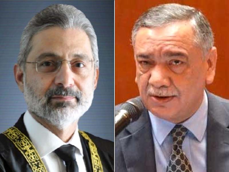 justice qazi faez isa left and cjp asif saeed khosa 039 photo express file