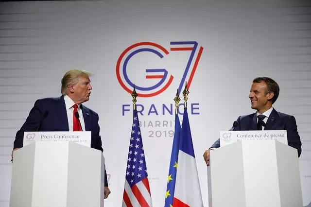 french president emmanuel macron and us president donald trump attend a joint press conference at the end of the g7 summit in biarritz france august 26 2019 photo reuters french president emmanuel macron and us president donald trump attend a joint press conference at the end of the g7 summit in biarritz france august 26 2019 photo reuters