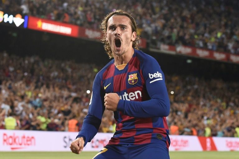 griezmann copied lionel messi for the goal and lebron james for the celebration but it was his night for barcelona photo afp