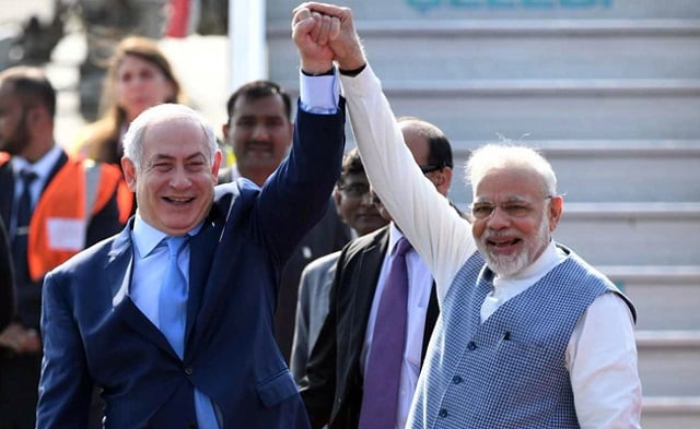 modi and netanyahu photo courtesy ndtv file