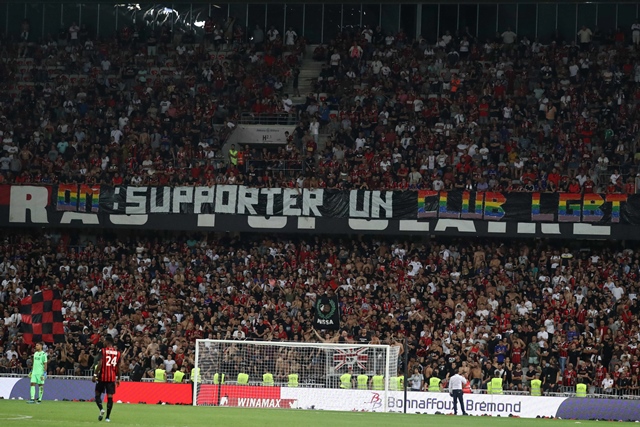 fans also unfurled homophobic banners including one which called marseille an quot lgbt club quot photo afp