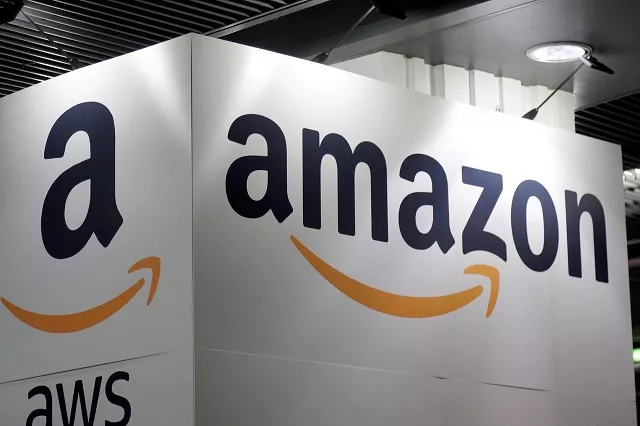 the amazon logo is seen at the young entrepreneurs fair in paris france february 7 2018 photo reuters the amazon logo is seen at the young entrepreneurs fair in paris france february 7 2018 photo reuters