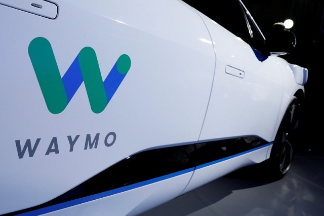 a jaguar i pace self driving car is pictured during its unveiling by waymo in the manhattan borough of new york city us march 27 2018 photo reuters