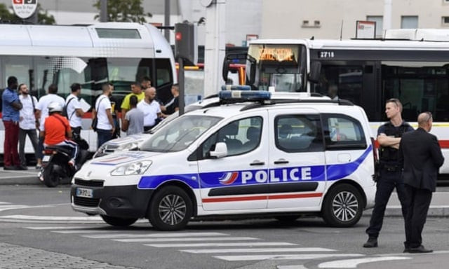 police officer stands guard in villeurbanne on the ouskirts of lyon after the knife attack photo afp police officer stands guard in villeurbanne on the ouskirts of lyon after the knife attack photo afp