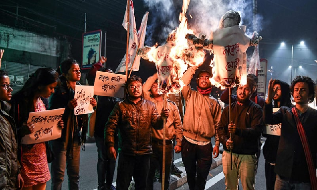 activists of students 039 federation of india sfi after india 039 s lower house passed a legislation that will grant citizenship to minorities but not muslims photo afp