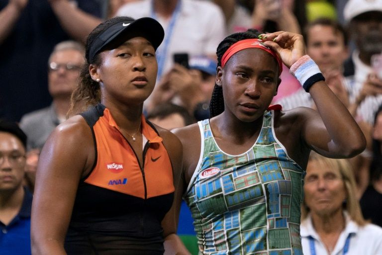 top ranked defending champion naomi osaka captured the last eight games in a dominating 6 3 6 0 third round victory that had 15 year old gauff wiping away tears but it was what happened next that was memorable photo afp