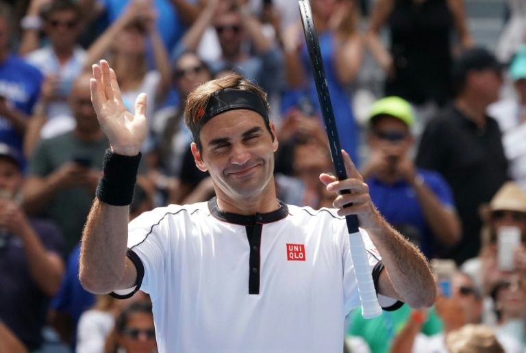 five time us open champion federer stretched his record for grand slam open era quarter finals appearances to 56 on sunday by overwhelming belgian 15th seed david goffin 6 2 6 2 6 0 in only 79 minutes photo afp