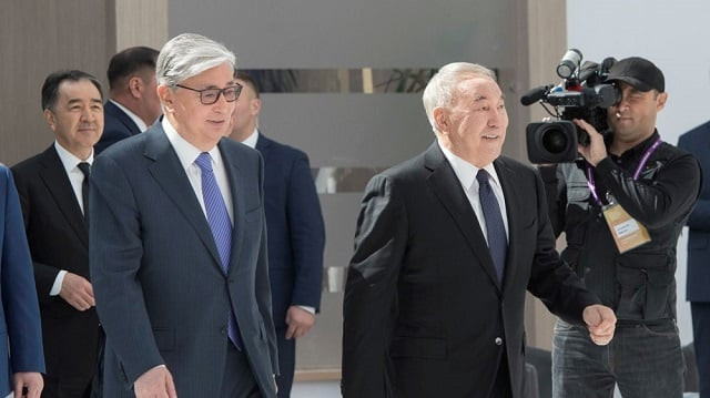 kassym jomart tokayev left and former president nursultan nazarbayev photo reuters kassym jomart tokayev left and former president nursultan nazarbayev photo reuters