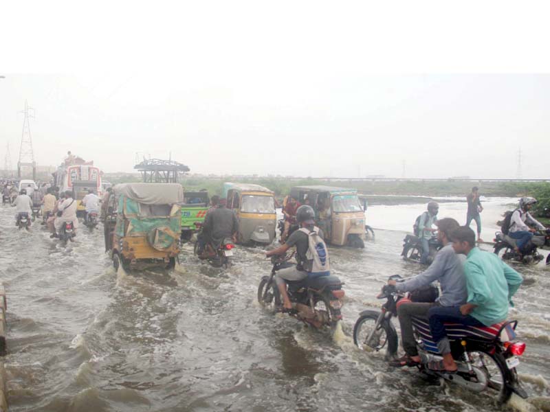 rainwater inundates the city s roads and thoroughfares as monsoon rains continue to lash the port city the met department has forecast at least two more spells of rain to hit the city before the end of the month photo online