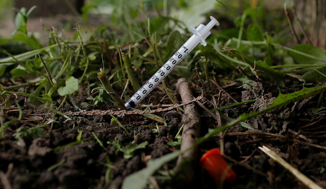 a used needle sits on the ground in a park in lawrence massachusetts us photo reuters