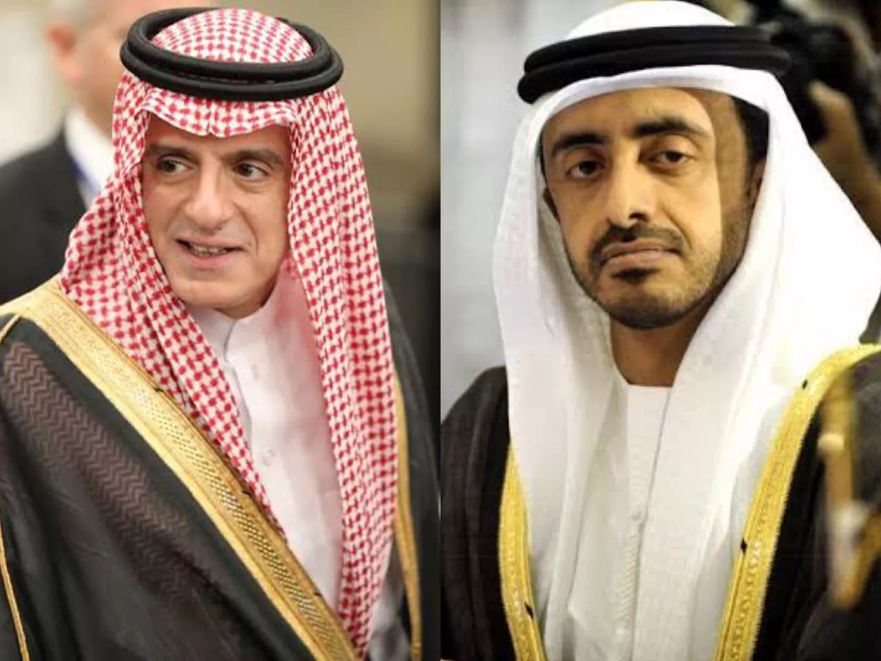 file photos of saudi foreign affairs minister adel bin ahmed al jubeir l and uae minister of foreign affairs and international cooperation sheikh abdullah bin zayed bin sultan al nahyan r file photos of saudi foreign affairs minister adel bin ahmed al jubeir l and uae minister of foreign affairs and international cooperation sheikh abdullah bin zayed bin sultan al nahyan r