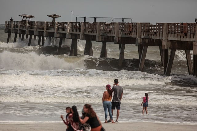 beach waves reach the top of jacksonville beach pier before hurricane dorian in jacksonville florida photo reuters beach waves reach the top of jacksonville beach pier before hurricane dorian in jacksonville florida photo reuters
