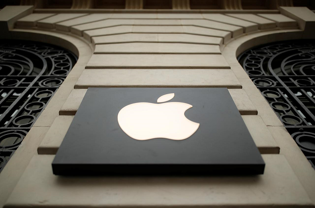 the logo of apple company is seen outside an apple store in paris france april 10 2019 photo reuters