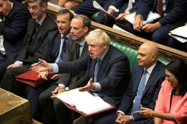 boris johnson gestures during prime minister 039 s questions session in the house of commons in london photo reuters