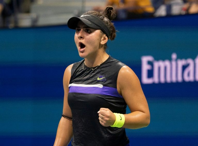 19 year old andreescu playing at just her fourth grand slam and making her us open main draw debut has enjoyed a rapid rise over the past nine months after finishing 2018 ranked 178th in the world photo afp