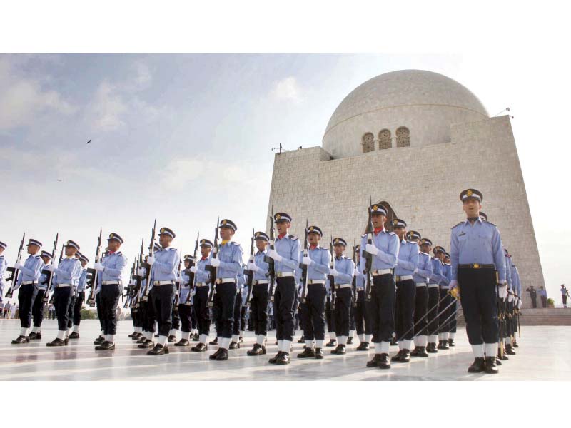 cadets of the pakistan air force marched at the quaid s mazaar to mark the 54th anniversary of defence day photo online