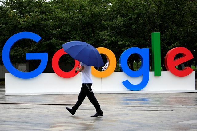 a google sign is seen during the waic world artificial intelligence conference in shanghai china september 17 2018 photo reuters a google sign is seen during the waic world artificial intelligence conference in shanghai china september 17 2018 photo reuters
