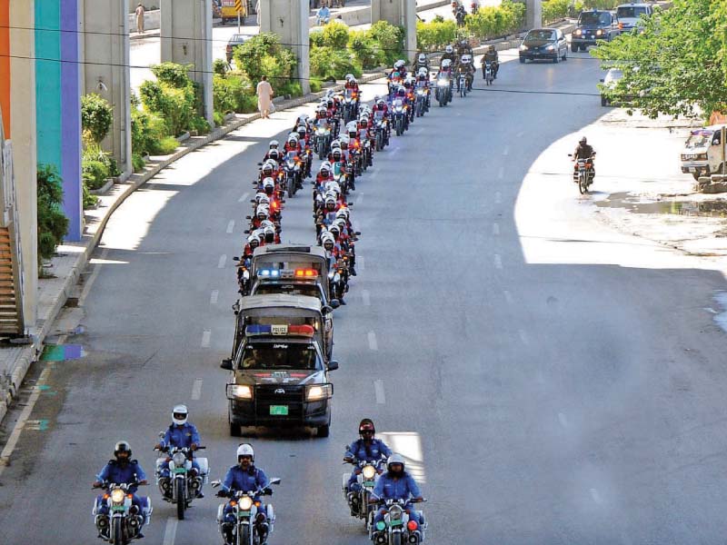 rawalpindi police hold flag march photo nni