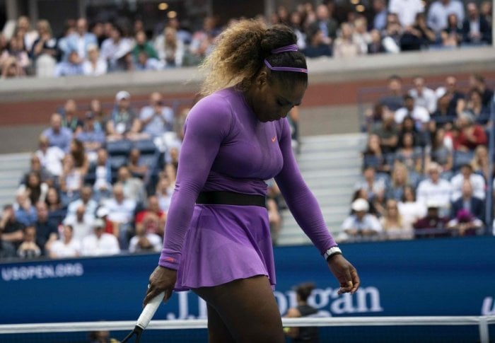 williams fell to 19 year old canadian bianca andreescu 6 3 7 5 at arthur ashe stadium on the same court where she won her first grand slam title 20 years ago photo afp