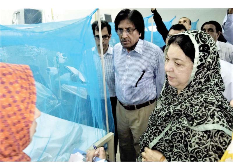 health minister yasmin rashid visiting dengue ward at bbh and dengue patients being treated in the wards photos agencies